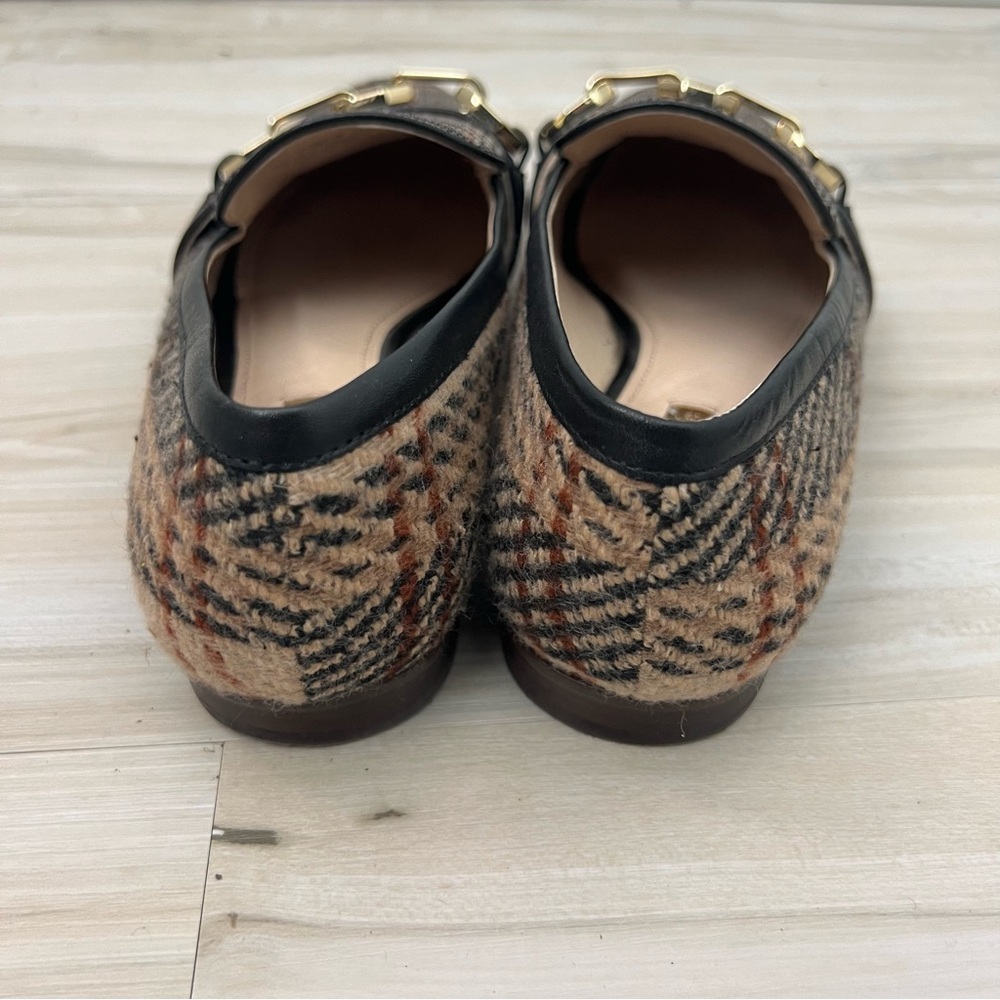 Louise et Cie Lo Brone Brown Plaid Chain Loafers - Picture 4 of 10